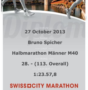 SwissCity Marathon Lucerne vom 27.10.2013 - Urkunde