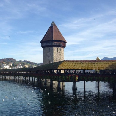 SwissCity Marathon Lucerne vom 27.10.2013 - Kappelbrücke in Luzern